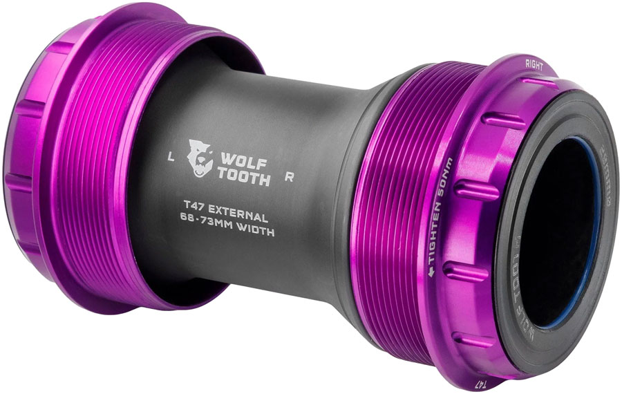 Wolf Tooth T47 External Bottom Bracket - T47 External, 68/73mm, For SRAM DUB Spindle, Ultraviolet Purple