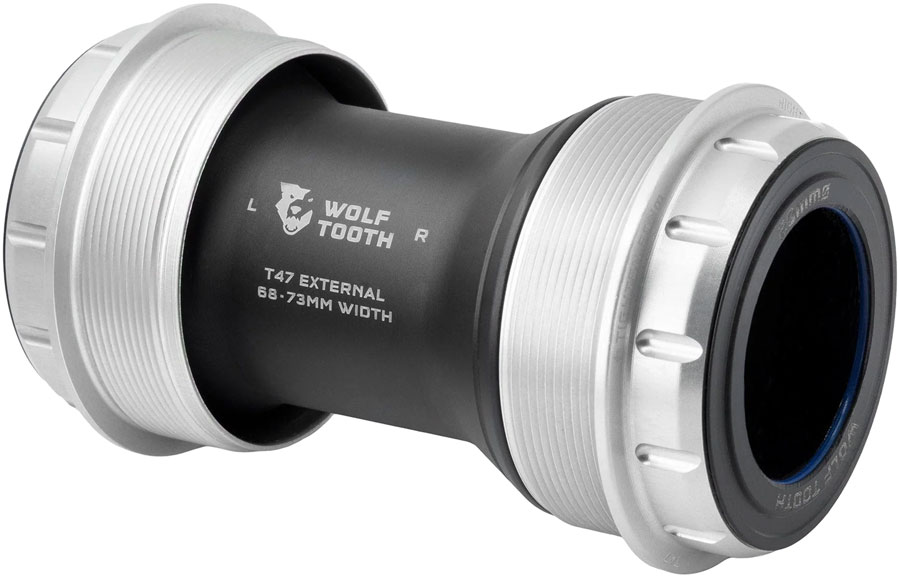 Wolf Tooth T47 External Bottom Bracket - T47 External, 68/73mm, For SRAM DUB Spindle, Raw Silver