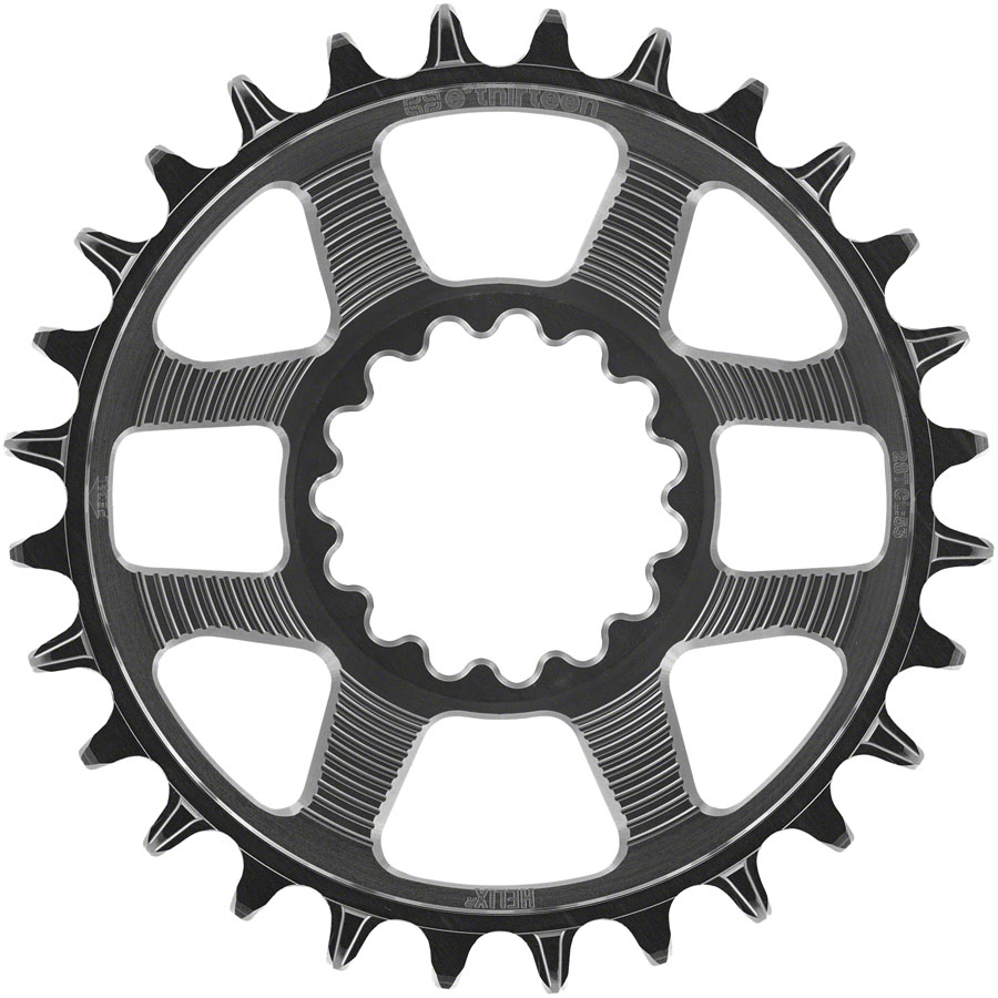 e*thirteen Helix R Chainring - 28t, 11/12-Speed, 52/55mm Flip Flop CL, 3.5mm Offset, e*thirteen DM, Black