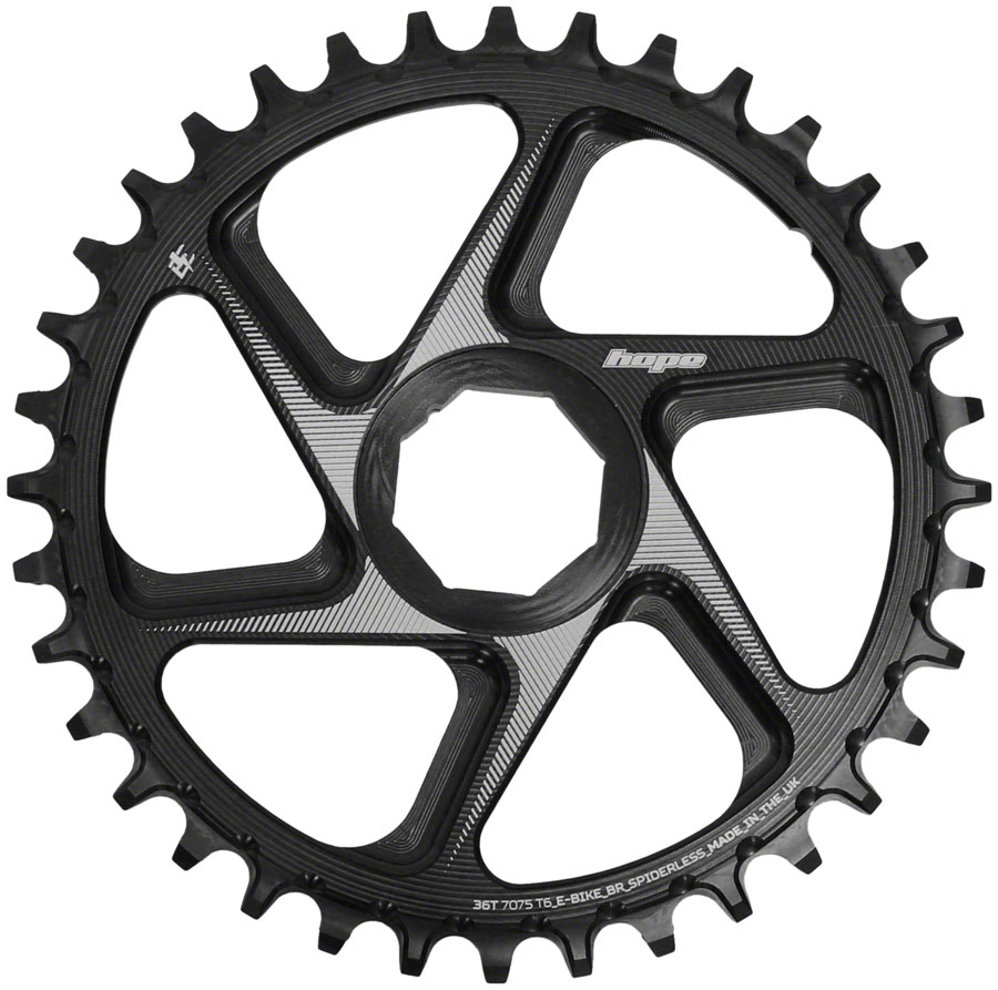 Hope Spiderless Chainring -  36T, R22,  Ebike,  Brose,  Black