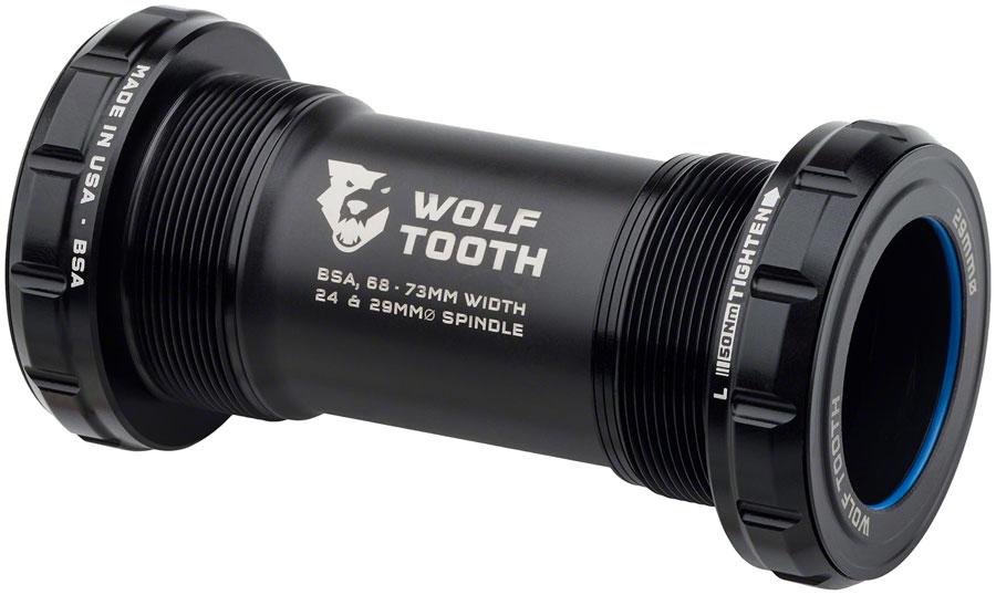 Wolf Tooth Bottom Bracket - English (BSA), 68/73mm, For 29mm Spindle, Black