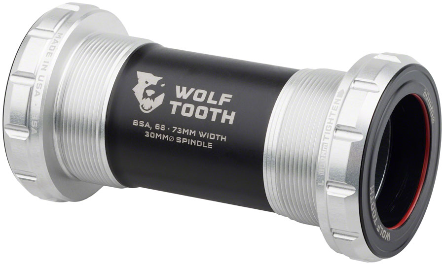 Wolf Tooth Bottom Bracket - English (BSA), 68/73mm, For 30mm Spindle, Raw Silver