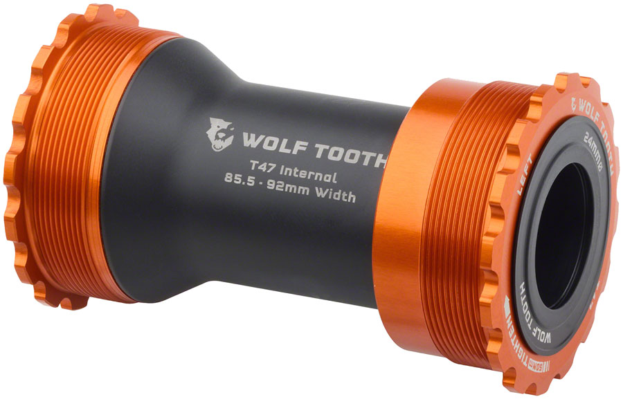 Wolf Tooth Bottom Bracket - T47 Inboard, 85.5/92mm, For 24mm Spindle, Orange