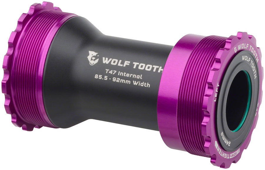 Wolf Tooth Bottom Bracket - T47 Inboard, 85.5/92mm, For 24mm Spindle, Ultraviolet Purple