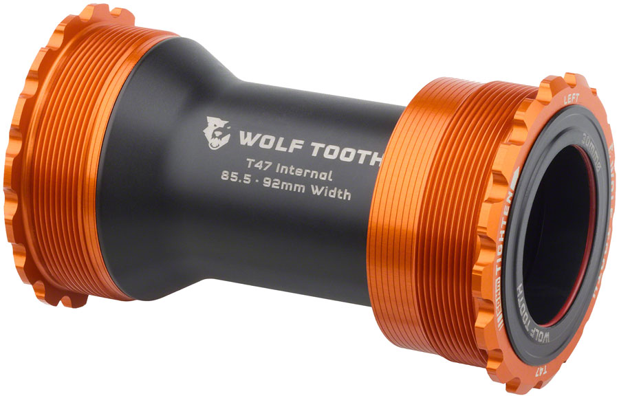 Wolf Tooth Bottom Bracket - T47 Inboard, 85.5/92mm, For 30mm Spindle, Orange