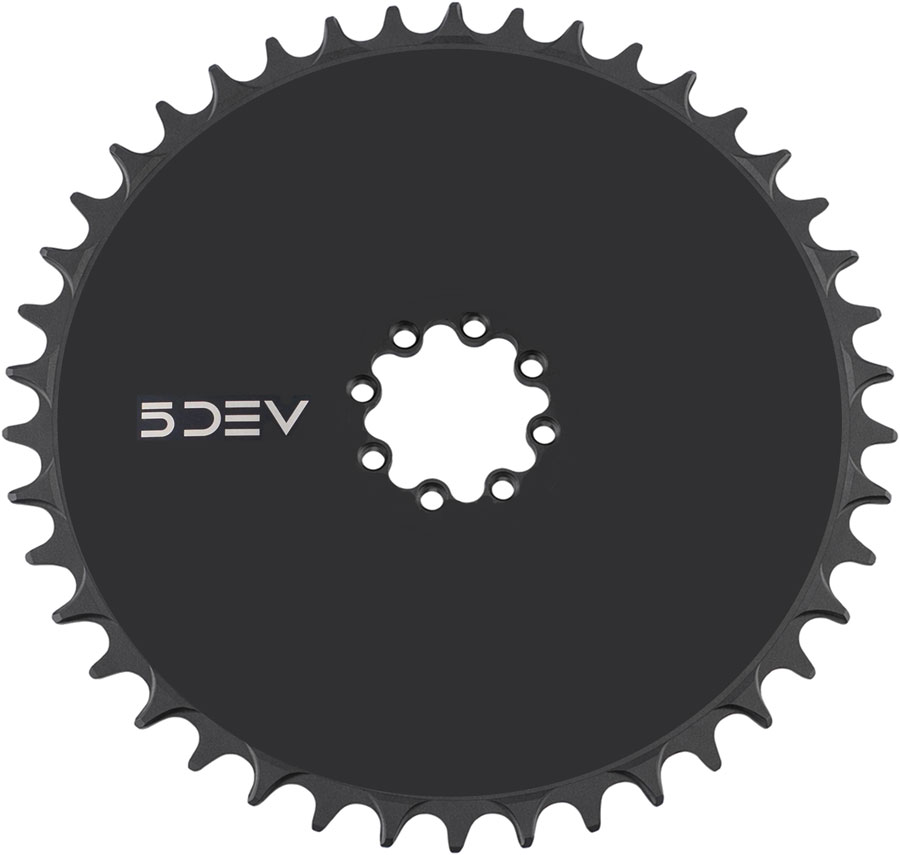 5DEV Aero Direct Mount Chainring - 42t, 8-Bolt, 7mm Offset, Aluminum, Black