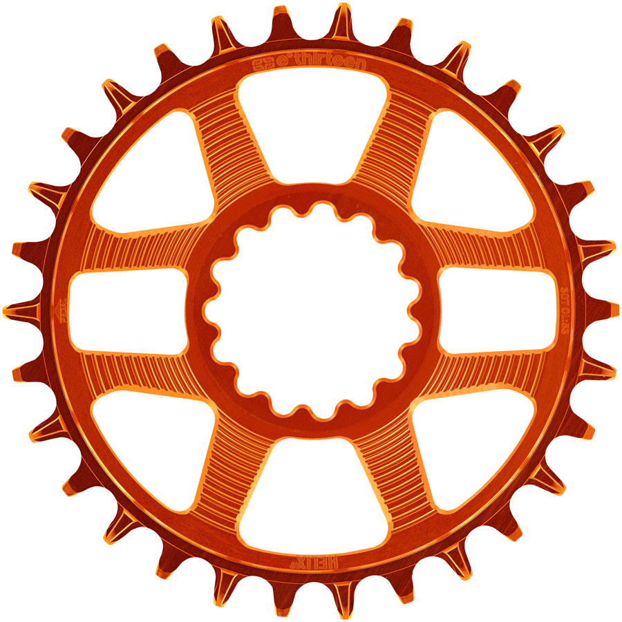 e*thirteen Helix R Guidering - 30t, 11/12-Speed, 52/55mm Flip Flop CL, 3/5mm Offset, e*thirteen DM, Naranja