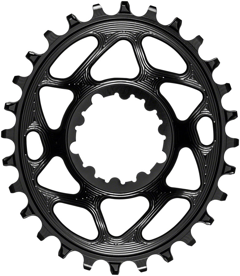 absoluteBLACK Oval Narrow-Wide Direct Mount Chainring - 28t, SRAM 3-Bolt Direct Mount, 3mm Offset, Black