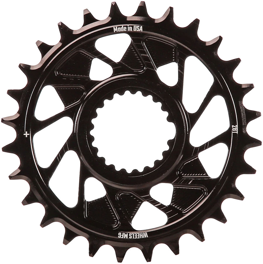 Wheels Manufacturing Direct Mount Chainring - 28t, Shimano Direct Mount, 1.5mm Outboard Offset, HG+ Chain Compatible, Black