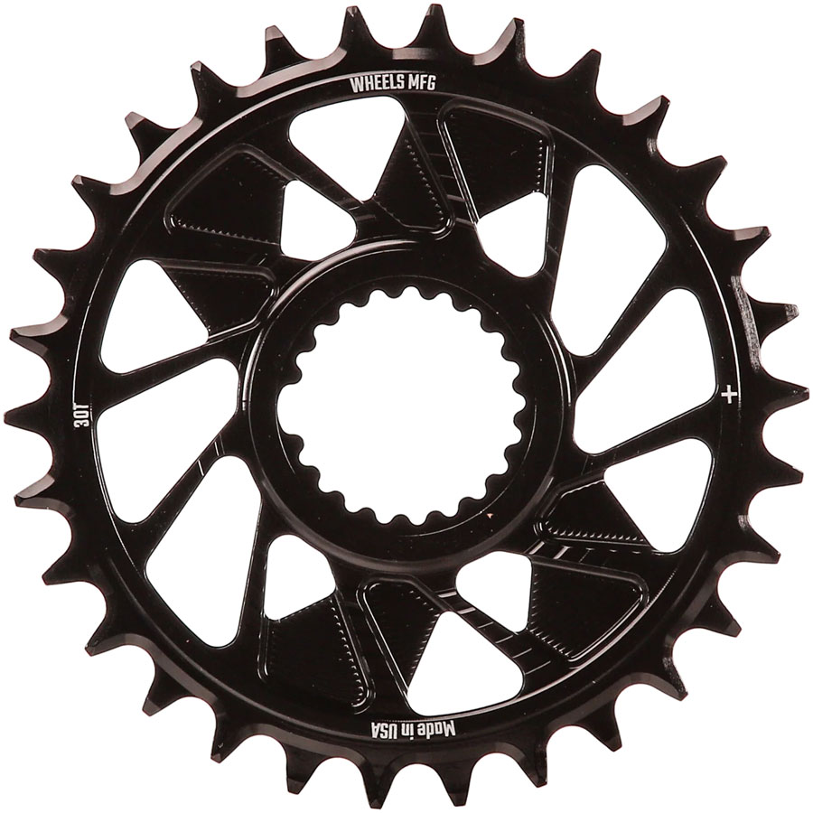 Wheels Manufacturing Direct Mount Chainring - 30t, Shimano Direct Mount, 1.5mm Outboard Offset, HG+ Chain Compatible, Black