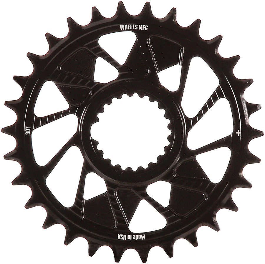 Wheels Manufacturing Direct Mount Chainring - 30t, Shimano Direct Mount, 1.5mm Inboard Offset, HG+ Chain Compatible, Black