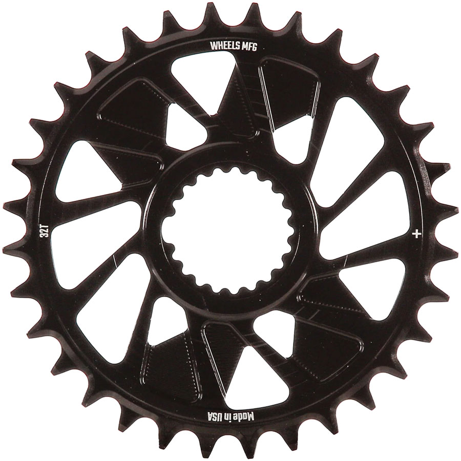 Wheels Manufacturing Direct Mount Chainring - 32t, Shimano Direct Mount, 1.5mm Outboard Offset, HG+ Chain Compatible, Black