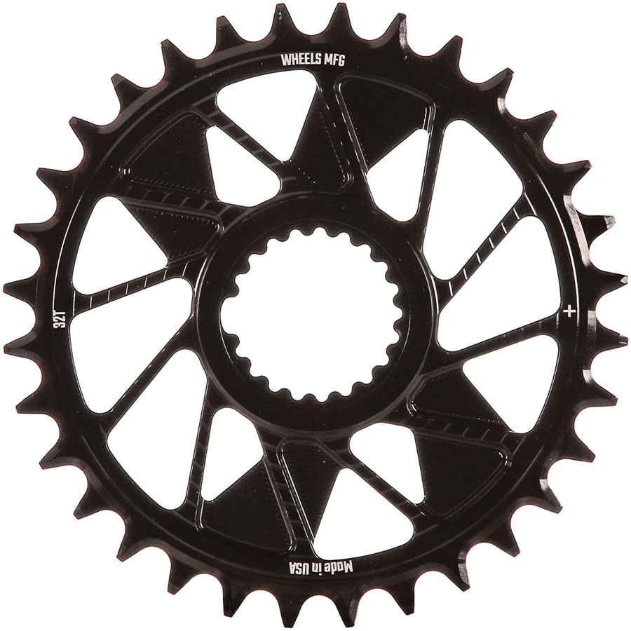 Wheels Manufacturing Direct Mount Chainring - 32t, Shimano Direct Mount, 1.5mm Inboard Offset, HG+ Chain Compatible, Black