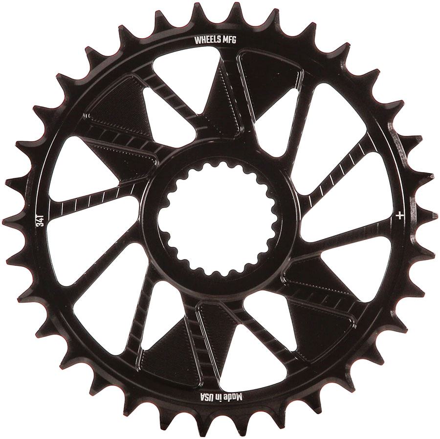 Wheels Manufacturing Direct Mount Chainring - 34t, Shimano Direct Mount, 1.5mm Inboard Offset, HG+ Chain Compatible, Black