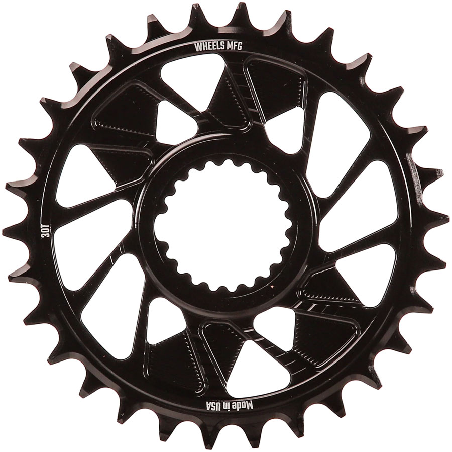 Wheels Manufacturing Direct Mount Chainring - 30t, Shimano Direct Mount, 1.5mm Outboard Offset, T-Type Chain Compatible, Black