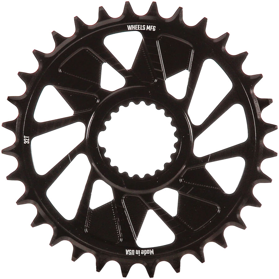 Wheels Manufacturing Direct Mount Chainring - 32t, Shimano Direct Mount, 1.5mm Outboard Offset, T-Type Chain Compatible, Black