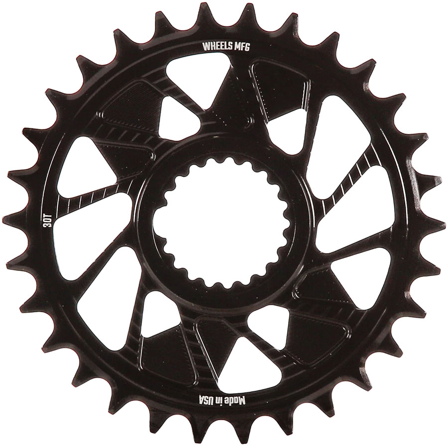Wheels Manufacturing Direct Mount Chainring - 30t, Shimano Direct Mount, 1.5mm Inboard Offset, T-Type Chain Compatible, Black