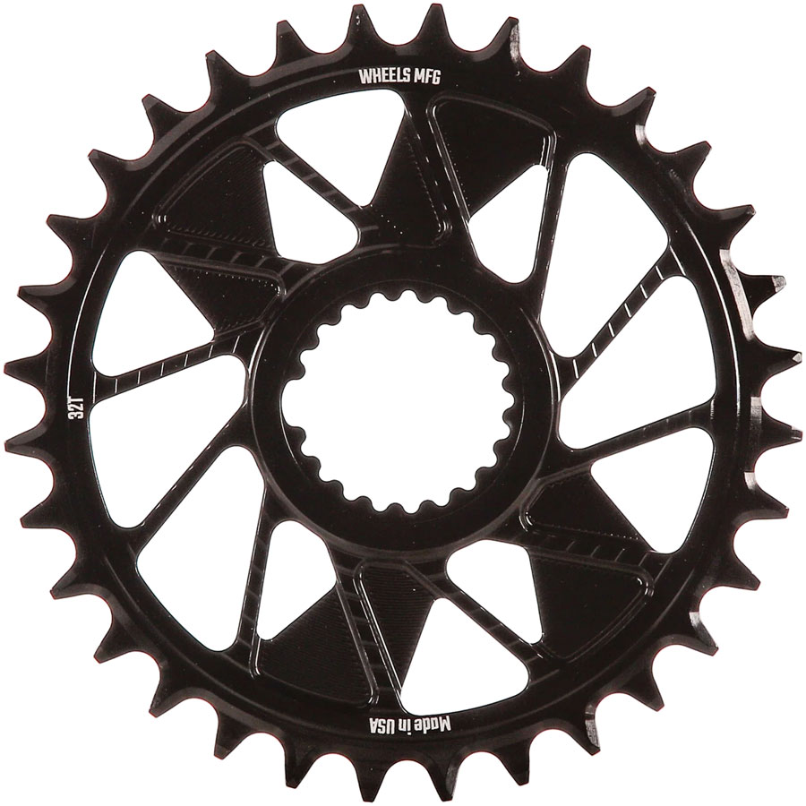 Wheels Manufacturing Direct Mount Chainring - 32t, Shimano Direct Mount, 1.5mm Inboard Offset, T-Type Chain Compatible, Black
