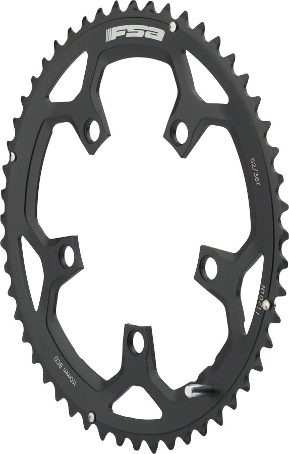 Full Speed Ahead Pro Road Chainring - 52t, 110 BCD, Aluminum, N11, Black