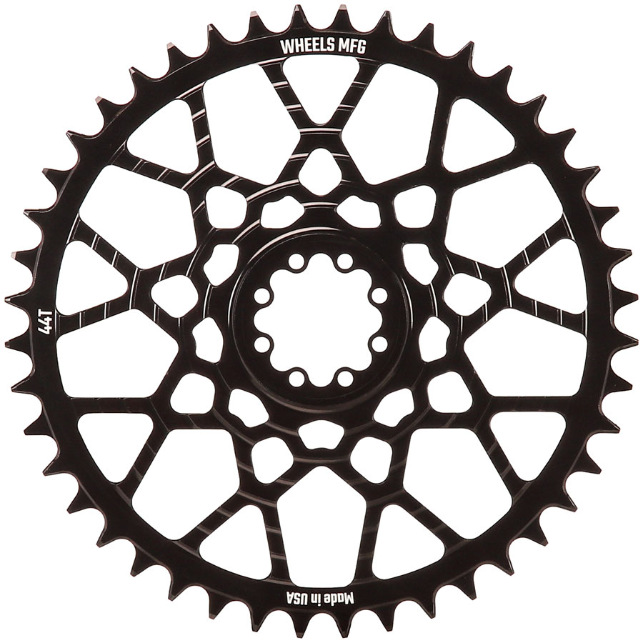 Wheels Manufacturing Gravel Direct Mount Chainring - 44t, SRAM 8-Bolt Direct Mount, 6.5mm Inboard Offset, T-Type Chain Compatible, Black