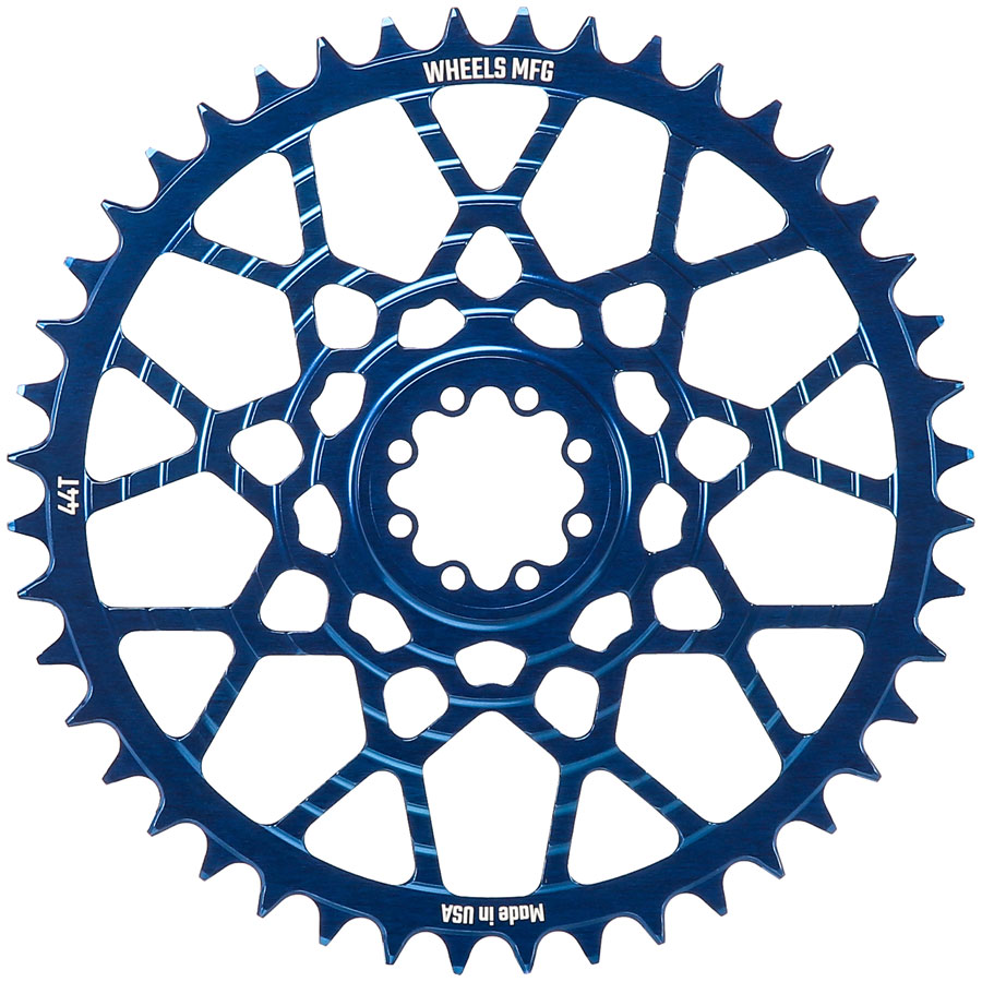 Wheels Manufacturing Gravel Direct Mount Chainring - 44t, SRAM 8-Bolt Direct Mount, 6.5mm Inboard Offset, T-Type Chain Compatible, Orange