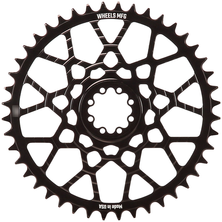 Wheels Manufacturing Gravel Direct Mount Chainring - 46t, SRAM 8-Bolt Direct Mount, 6.5mm Inboard Offset, T-Type Chain Compatible, Black