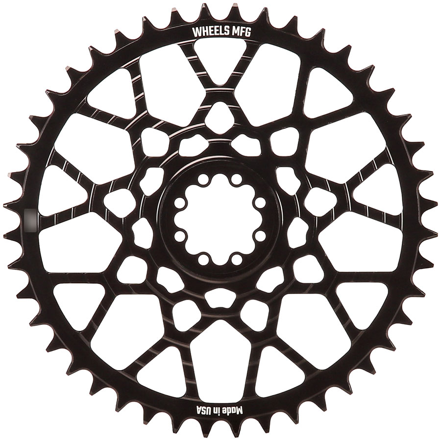 Wheels Manufacturing Gravel Direct Mount Chainring - 46t, SRAM 8-Bolt Direct Mount, 6.5mm Inboard Offset, HG+ Chain Compatible, Black