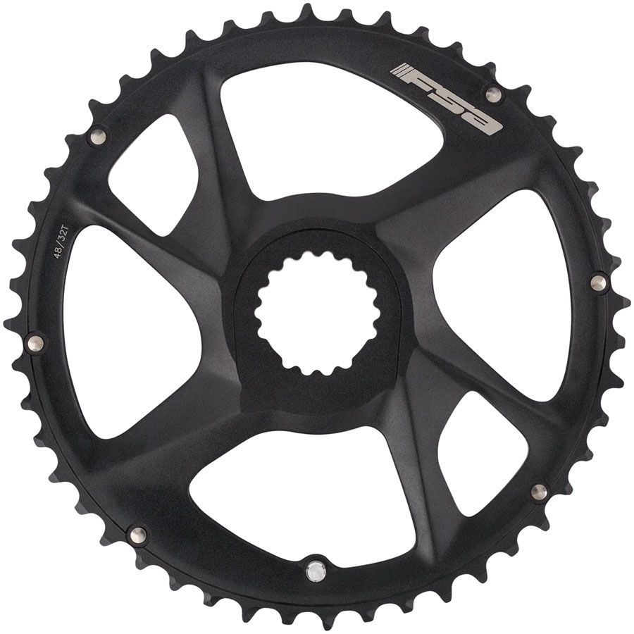 FSA SL-K Advanced Chainring, 1x 46T Tooth Count, Direct Mount Interface, 11-Speed Compatible – Black