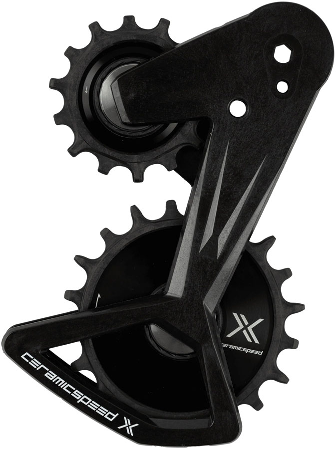 CeramicSpeed OSPW X Alpha Pulley Wheel System for SRAM RED/Force/Rival XPLR E1 - ALPHA Aluminum Pulley, Carbon Cage, Black