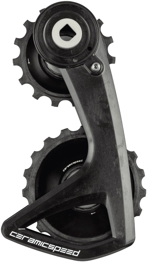 CeramicSpeed OSPW RS Alpha Pulley Wheel System for SRAM Red D1/E1 and Force D1 AXS - ALPHA Aluminum Pulley, Carbon Cage, Black, v2