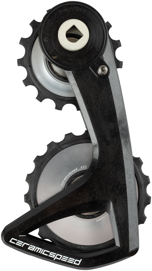 CeramicSpeed OSPW RS Alpha Pulley Wheel System for SRAM Force E1 and Rival E1 AXS - ALPHA Aluminum Pulley, Carbon Cage, Silver