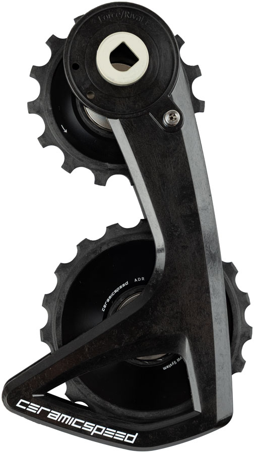 CeramicSpeed OSPW RS Alpha Pulley Wheel System for SRAM Force E1 and Rival E1 AXS - ALPHA Aluminum Pulley, Carbon Cage, Black