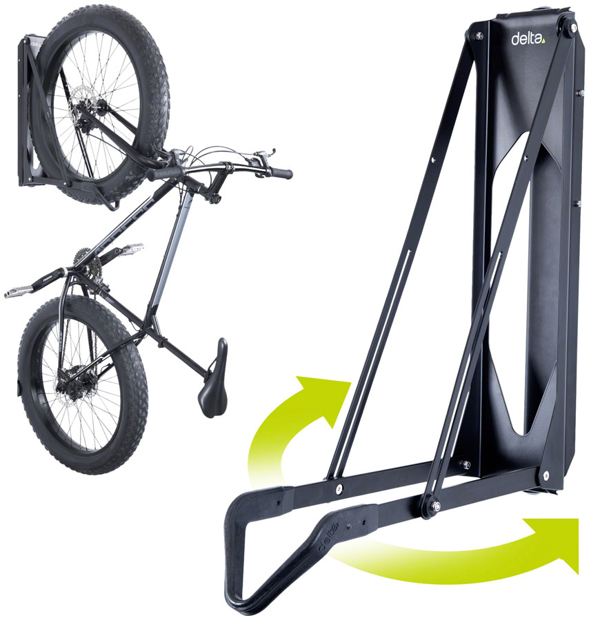 Delta Pivot Wall Mounted Bike Storage Rack - 1 Bike, Matte Black