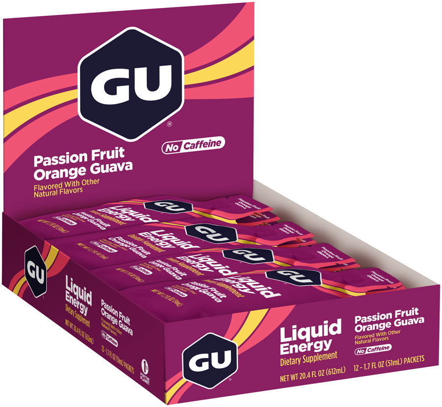 GU Liquid Energy Gel - Passion Fruit/Orange/Guava, Box of 12