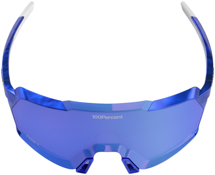 100% Aerocraft Sunglasses - LE RBH Gloss Blue Holographic/Hiper Royal Blue Mirror Lens