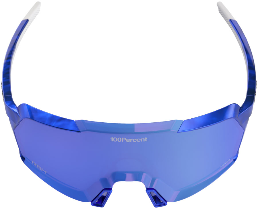 100% Korbin LE Sunglasses - RBH Gloss Blue Holographic/Hiper Royal Blue Mirror Lens