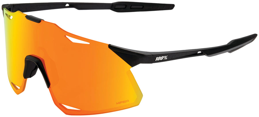 100% Hypercraft Sunglasses - Matte Black/Hiper Red Mirror Lens