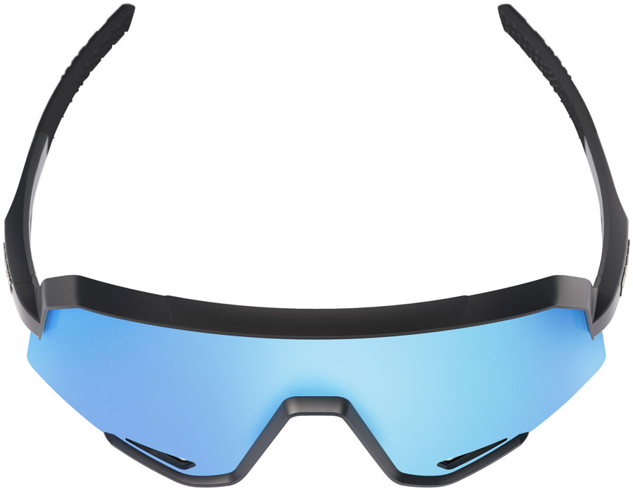100% Slendale Sunglasses - Matte Black/Hiper Blue Mirror Lens