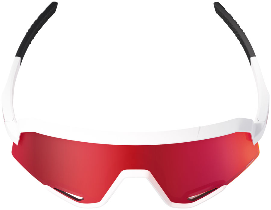 100% Slendale Sunglasses - Matte White/Hiper Red Mirror Lens