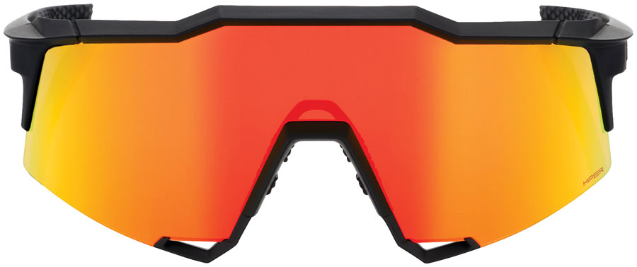 100% Speedcraft Sunglasses - Soft Tact Black/Hiper Red Mirror Lens