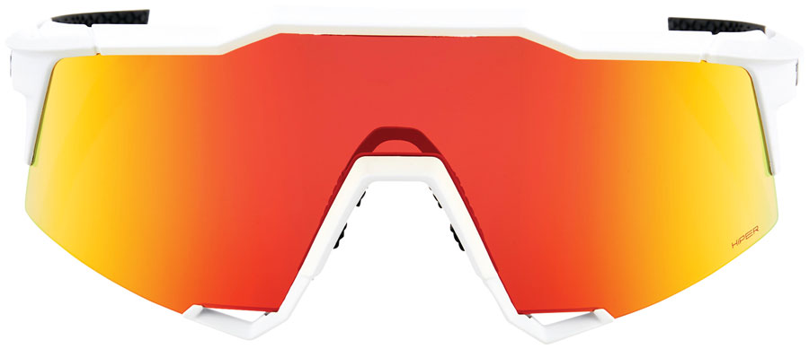 100% Speedcraft Sunglasses - Soft Tact Off White/Hiper Red Mirror Lens