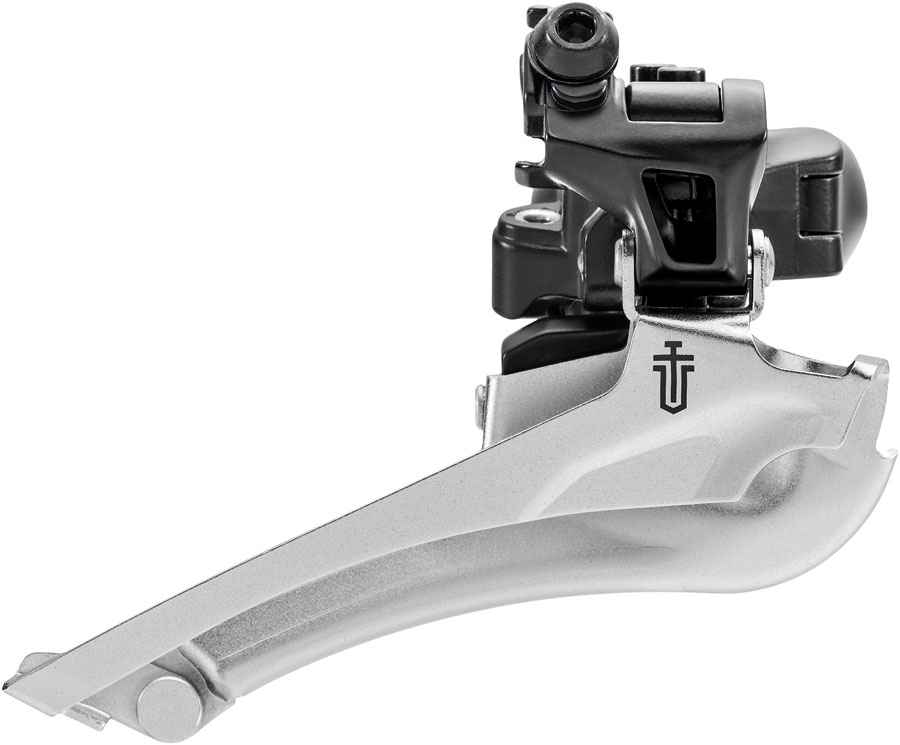 microSHIFT Sword Black Front Derailleur - 9-Speed, Double, 46-52t Max Ring, 34.9mm Band Clamp with 28.6 and 31.8 Adapters