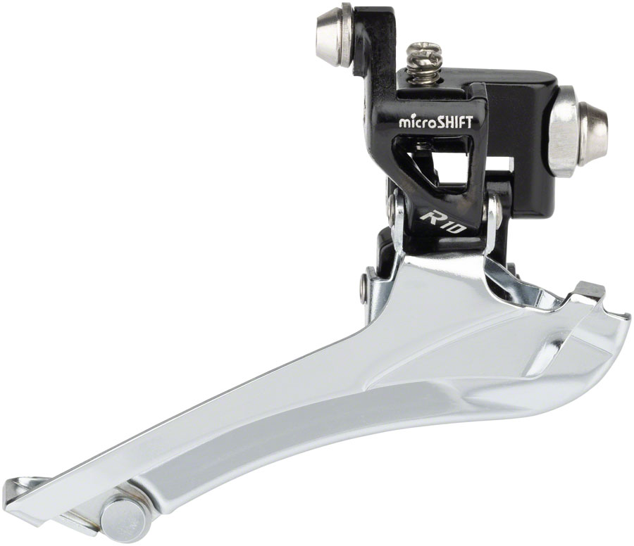 microSHIFT R10 Front Derailleur - 10-Speed Double, 56t Max, Braze-On, Shimano Compatible, Black