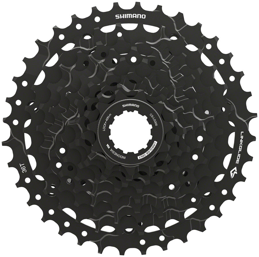 Shimano CUES  CS-LG300-9 Cassette - 9-Speed, 11-36t, LINKGLIDE, Black