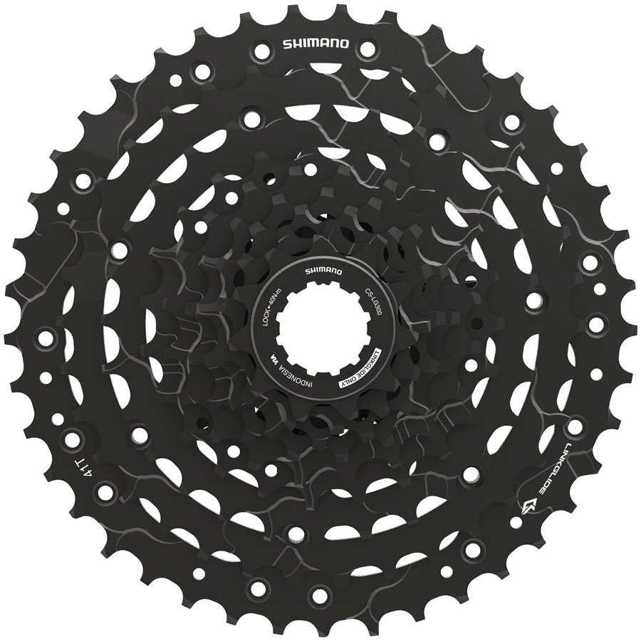 Shimano CUES  CS-LG300-9 Cassette - 9-Speed, 11-41t, LINKGLIDE, Black