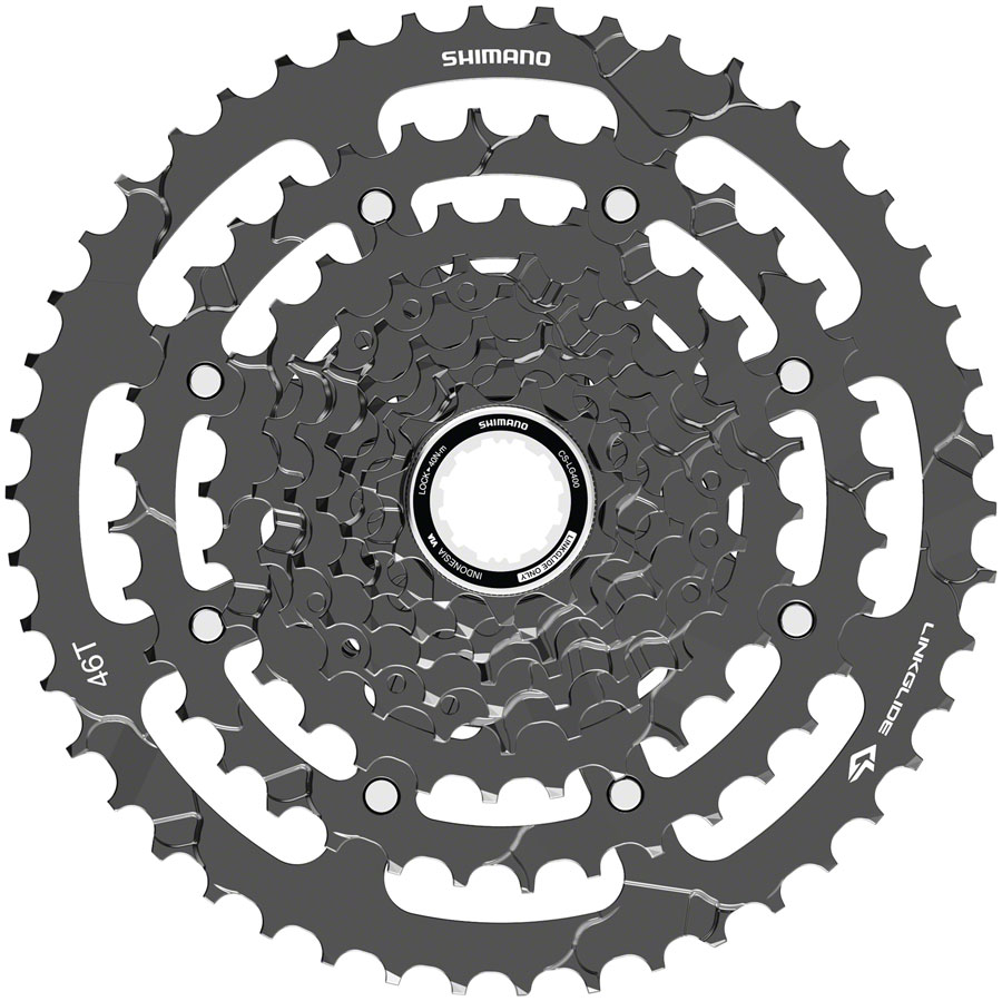 Shimano CUES  CS-LG400-9 Cassette - 9-Speed, 11-46t, LINKGLIDE, Black