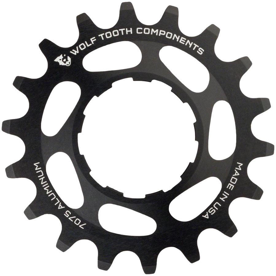Wolf Tooth Single Speed Aluminum Cog - 22t, Compatible with 3/32" Chains, Black