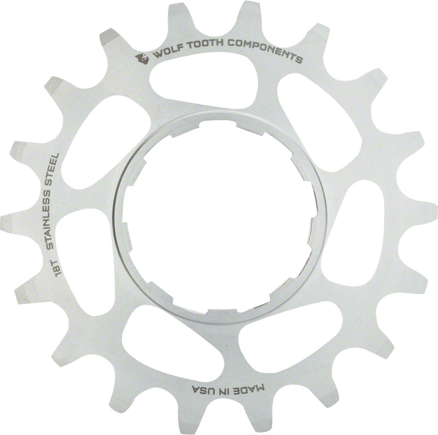 Wolf Tooth Single Speed Stainless Steel Cog - 17t, Compatible with 3/32" Chains