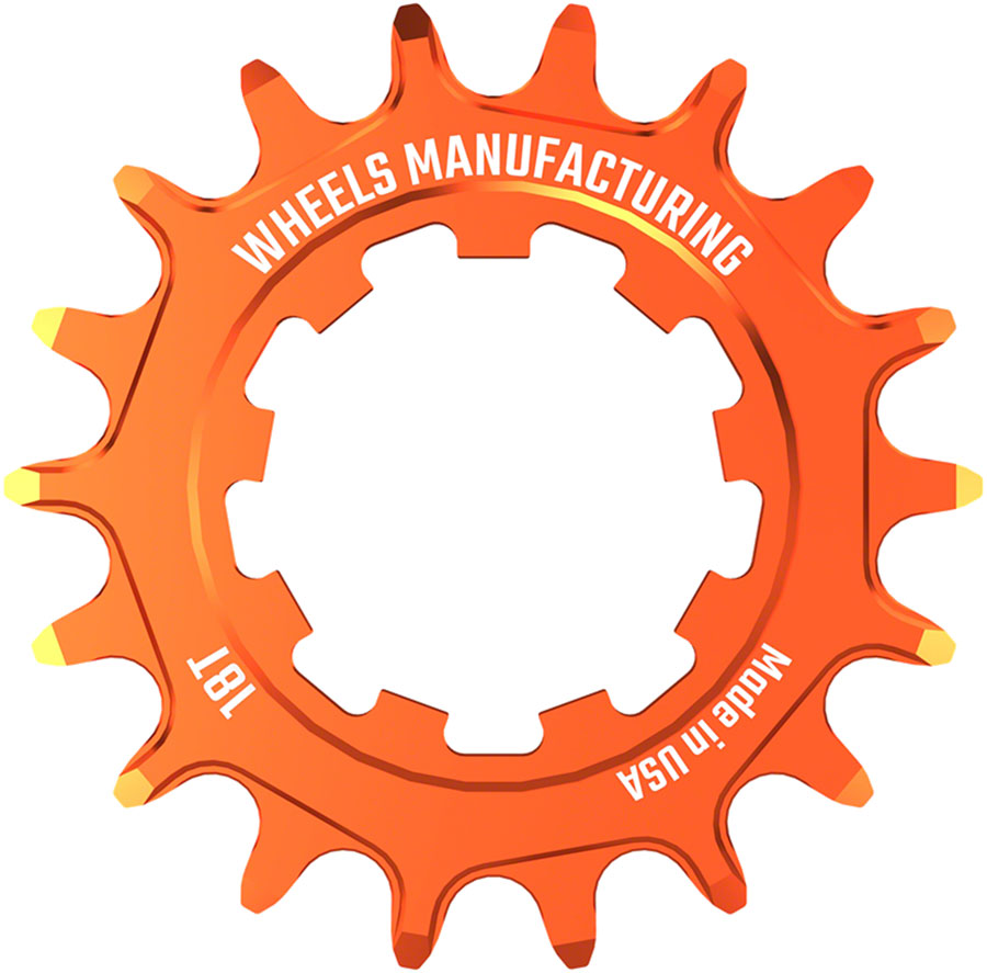 Wheels Manufacturing SOLO-SPEED Cog - 18t, Fits SOLO-SPLINE and SOLO-XD kits, Orange