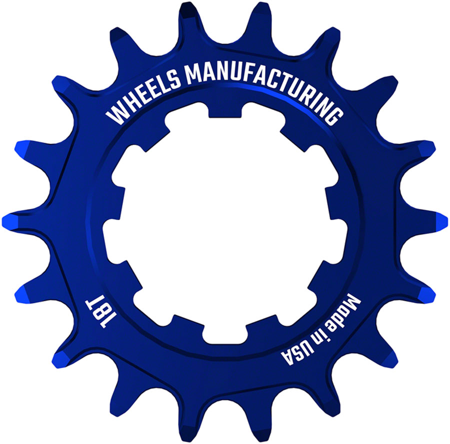 Wheels Manufacturing SOLO-SPEED Cog - 18t, Fits SOLO-SPLINE and SOLO-XD kits, Blue